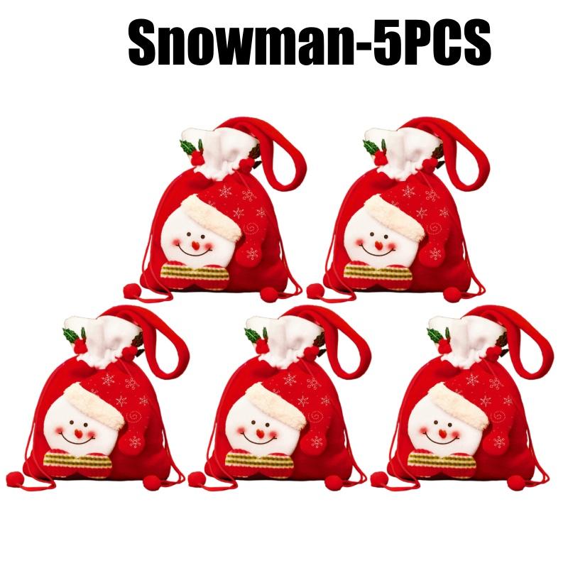 Christmas Apple Bag Reusable Gift Bag Drawstring Handbag for Christmas Eve Candy Favors Treat Pouch Holiday Present Sack