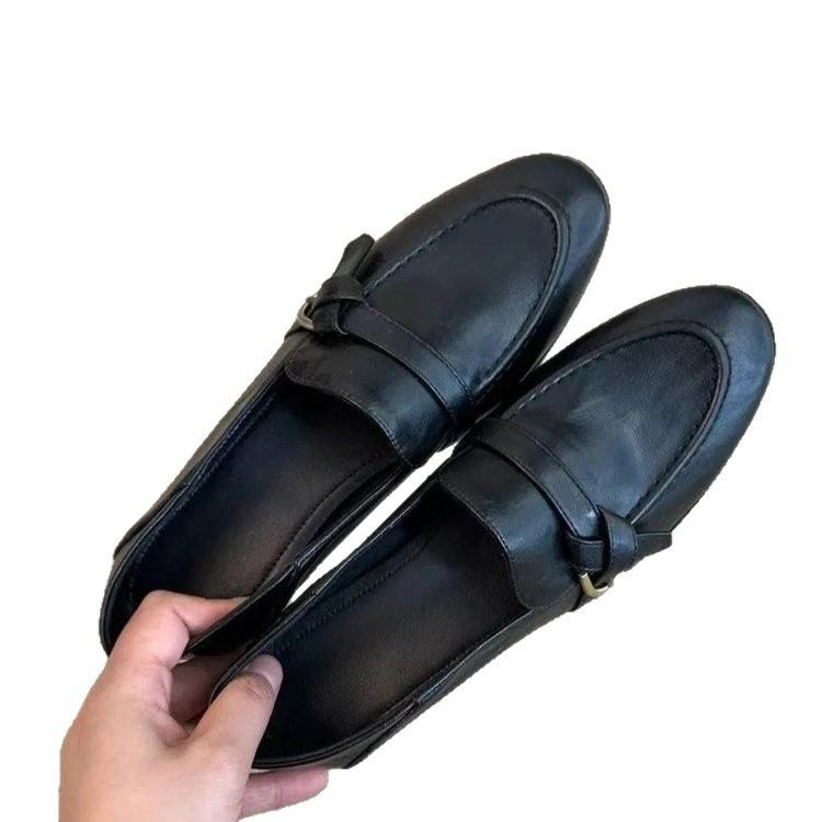 British thick heel new retro commuter small leather shoes single shoes