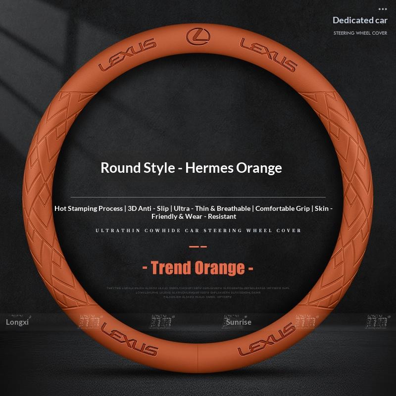 THQP1 For Lexus F Sport ES200 ES260 ES300 RX300 LS500h GS250 GS300 IS300 CT200h NX300 UX300 LX570 GX Car Leather Steering Wheel Cover