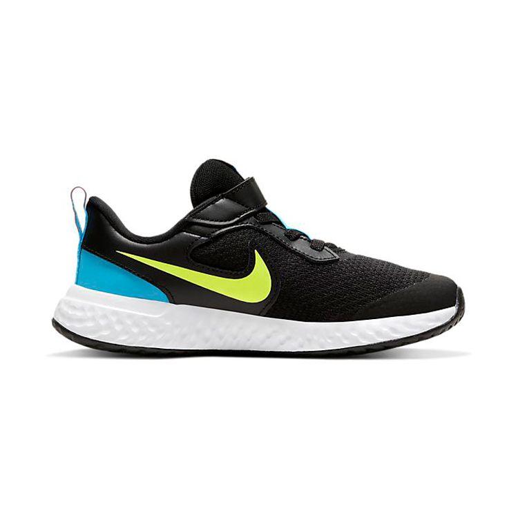 Nike Revolution 5 Lemon Venom (PS) Kids Sneakers Black Laser-Blue Hyper-Crimson BQ5672-076