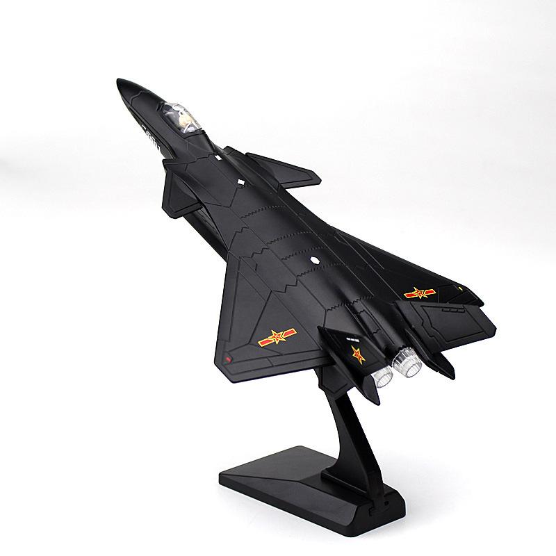 Авиация Самолет J-20 Сплав Истребитель Металлическая Модель со Звуком и Светом Детские Игрушки Авиасалон в Чжухае