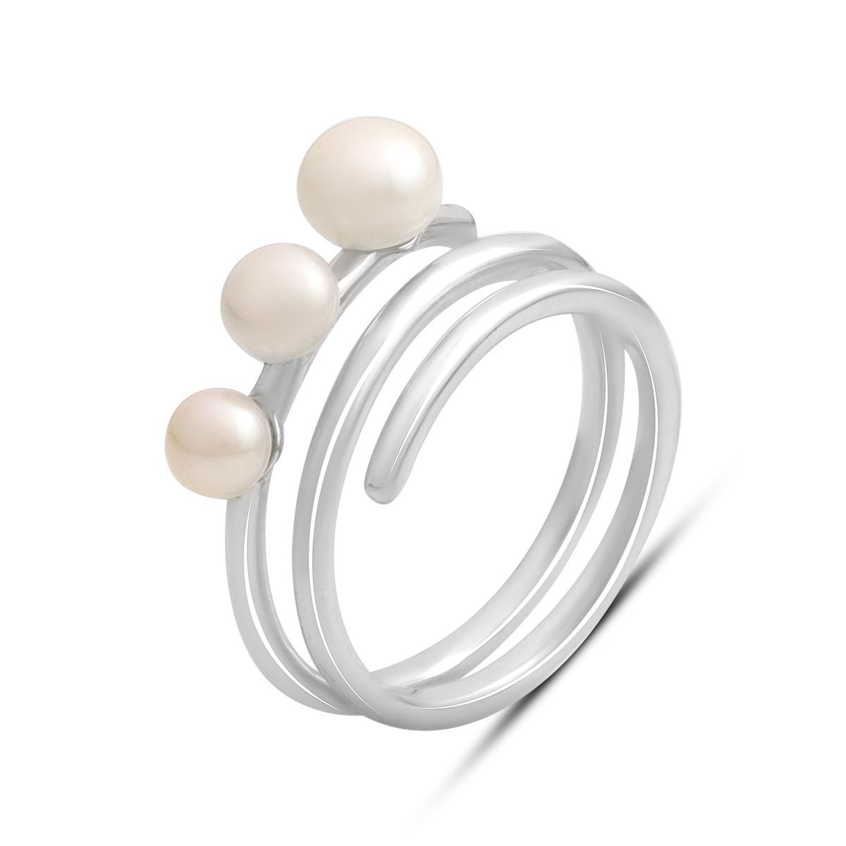 

Срібний перстень з натуральними перлами, вага виробу 4,13 гр (2185055) 17 білий