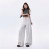 Spring Summer Thin Linen Cotton Textured Cool Old Money Drape Relaxed Wide Leg Casual Denim Pants For Women Casual Pants Oversize Denim Trousers
