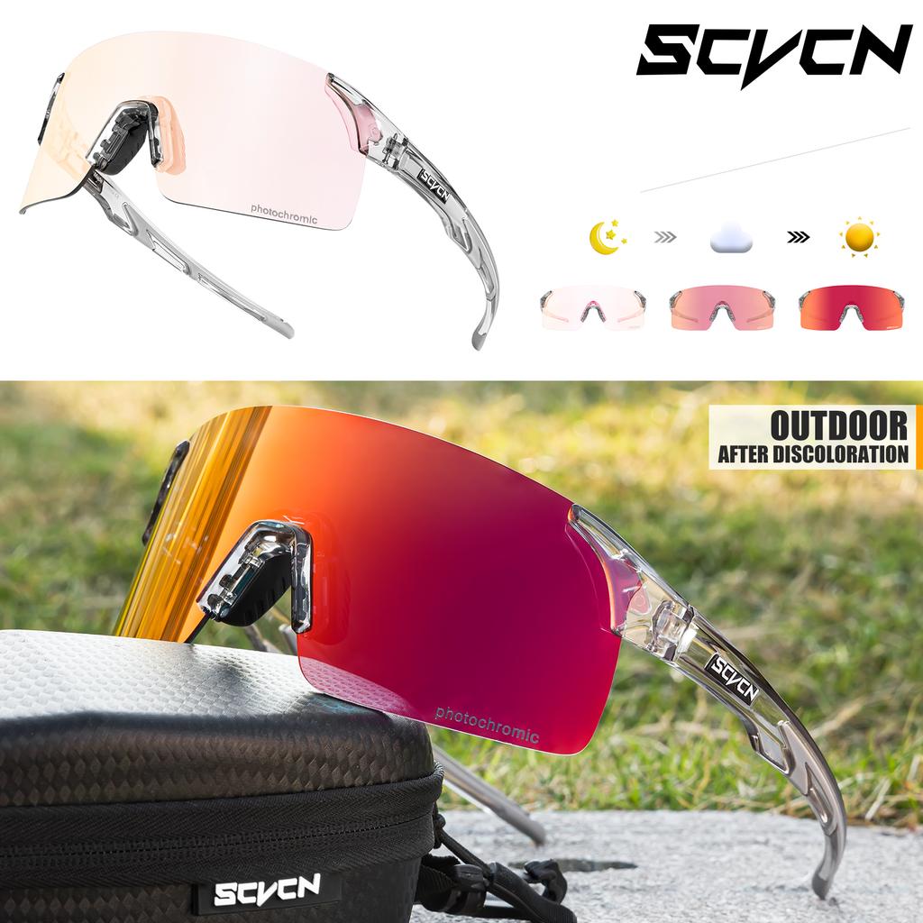 Scvcn Photochromic Sunglasses Cycling Blue Outdoor Sports Bike Glasses Red Man MTB Fishing Glasses Eyewear Bicycle Goggles 2024