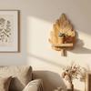 Nature Style Maple Leaf Wall Shelf Wooden Wall Mounted Leaf Shelf  for Living Room