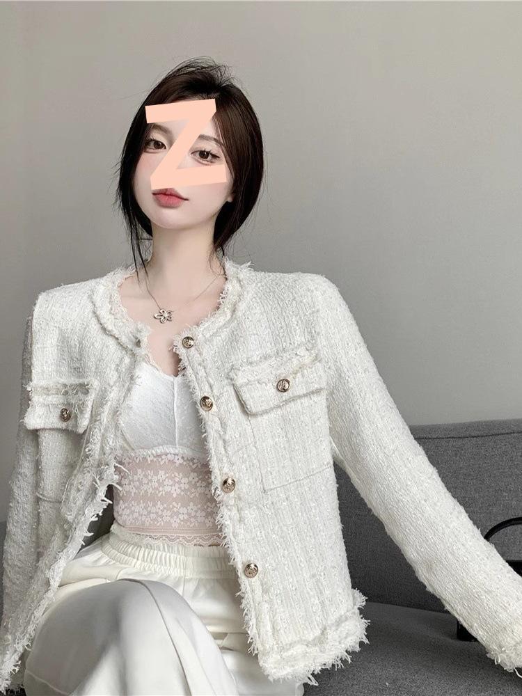 Women's French Noble Bouclé Slimming Cardigan Jacket - 2026 Spring/Autumn Collection