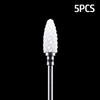 5pcs Milling Cutter For Manicure Set Ceramic Nail Drill Bit Mill Manicure Machine Pedicure Tools for Removing Gel File 3/32 Inch