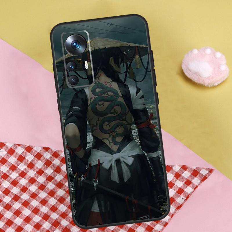 Samurai Warrior Geisha Case For Xiaomi 13 13T Pro 12T 11T 12 Lite 12X POCO X3 X5 Pro X4 F4 GT M5 M5s F3 F5 Funda