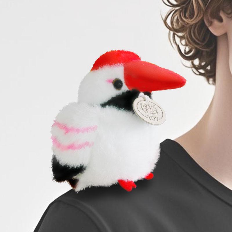 Parrot Plush Toy with Slap Bracelet - Small Bird Shoulder Pendant & Zoo Figurine
