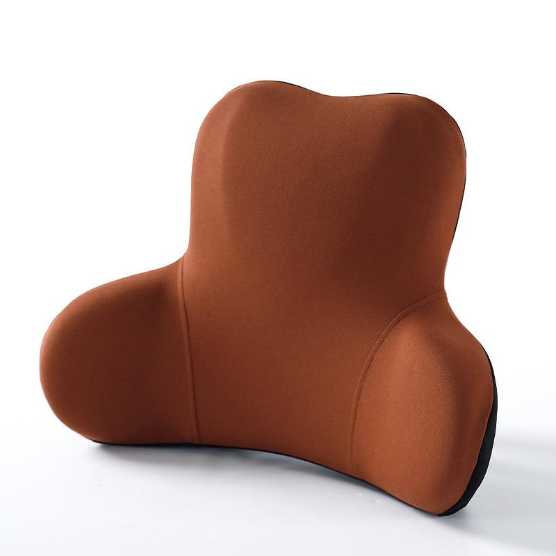 1pc Solid Color Office Waist Protection Cushion Car Seat Backrest Cushion Car Accessories Memory Cotton Support Waist Pillow Fit The Lumbar Spine