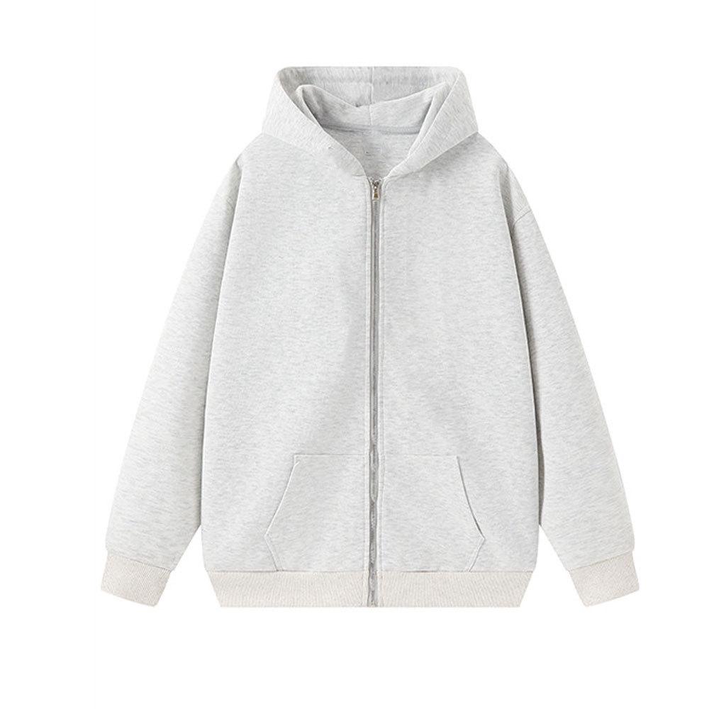 

Унисекс Тяжелый Хлопковый Худи на Молнии 720 г - Однотонный, Свободный Крой, Супер Плотный, Стиль Кардигана Medium белый