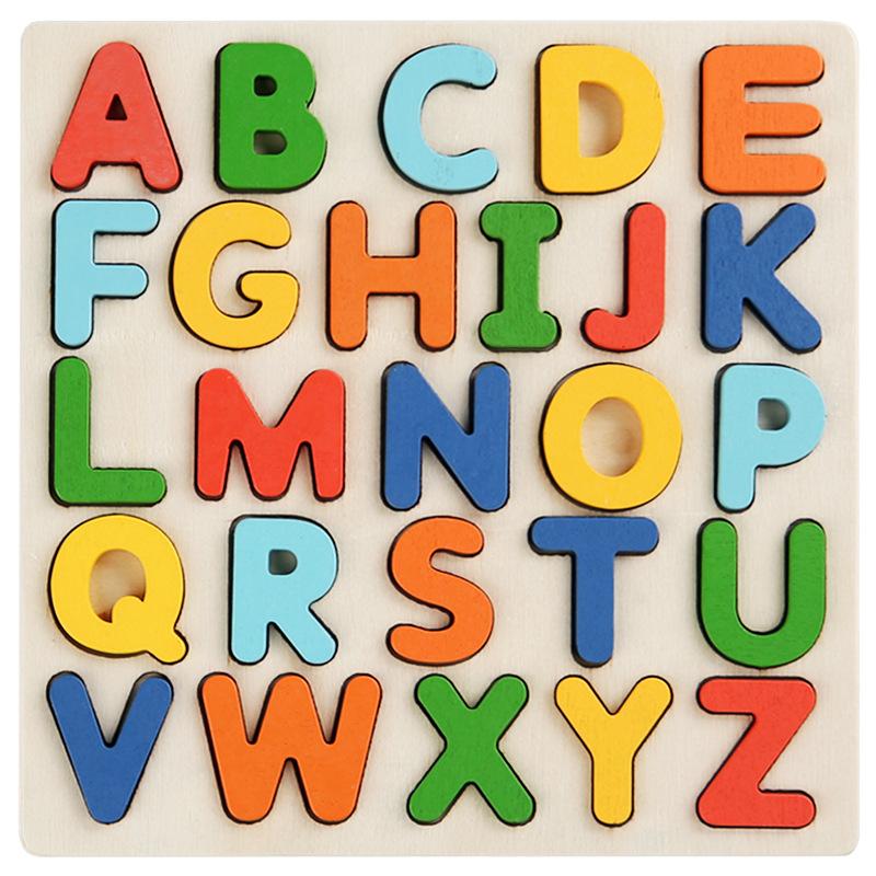 Wooden Montessori Numbers Alphabet Geometry Pairing Puzzle Puzzle Early Childhood Education Building Block Children'S Educational Cognitive Toys