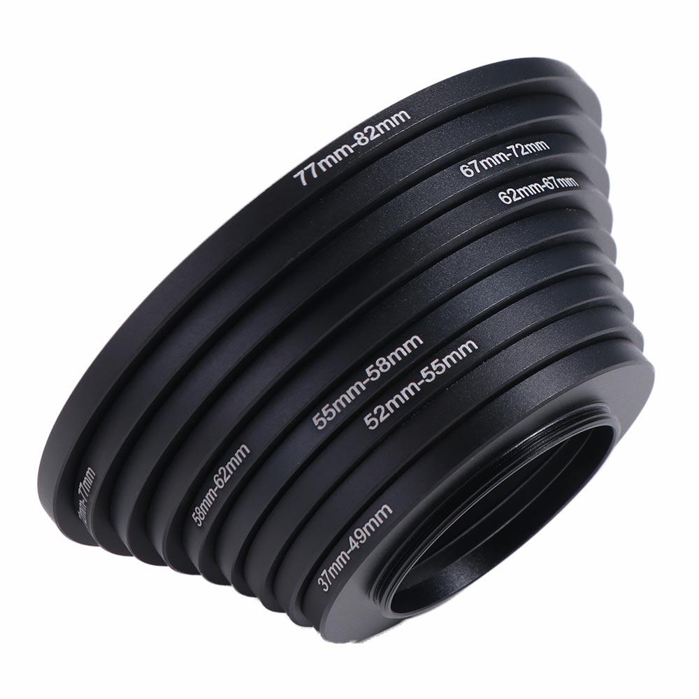 9pcs Filter Ring Adapter Set Camera Ring Adapter Aluminum Zinc Zinc Alloy Lens Adapter Filter  SLR Camera