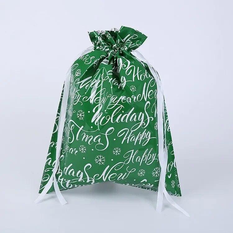Julegaveposeposer Ekstra store nyttårsgavegodteriposer Laserutskrift Til julepakkedekorasjon PE Xmas Bag