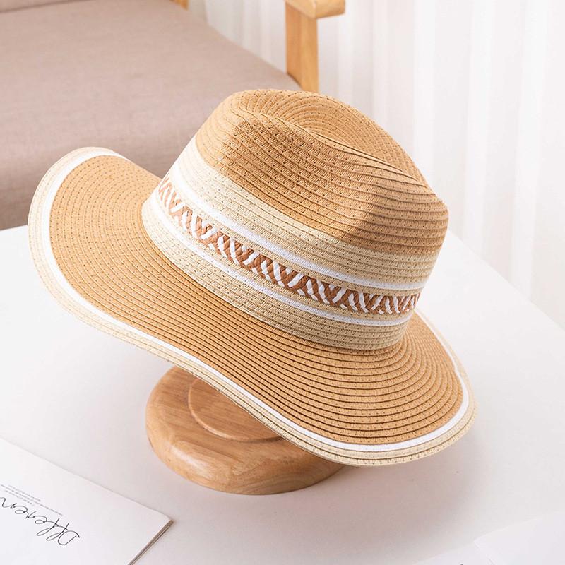 Summer Mens Weave Wide Brim Sun Hat With Foldable Design For Beach And Travel