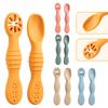 2PCS/Set Silicone Baby Spoons First Stage Utensils Baby Led Weaning Spoons Baby Chew Spoon Training Spoon Self Feeding Utensils