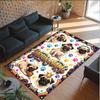 Pug Theme Crystal Velvet Floor Rug Personalized Custom Name Text Warm Carpet Home Decoration