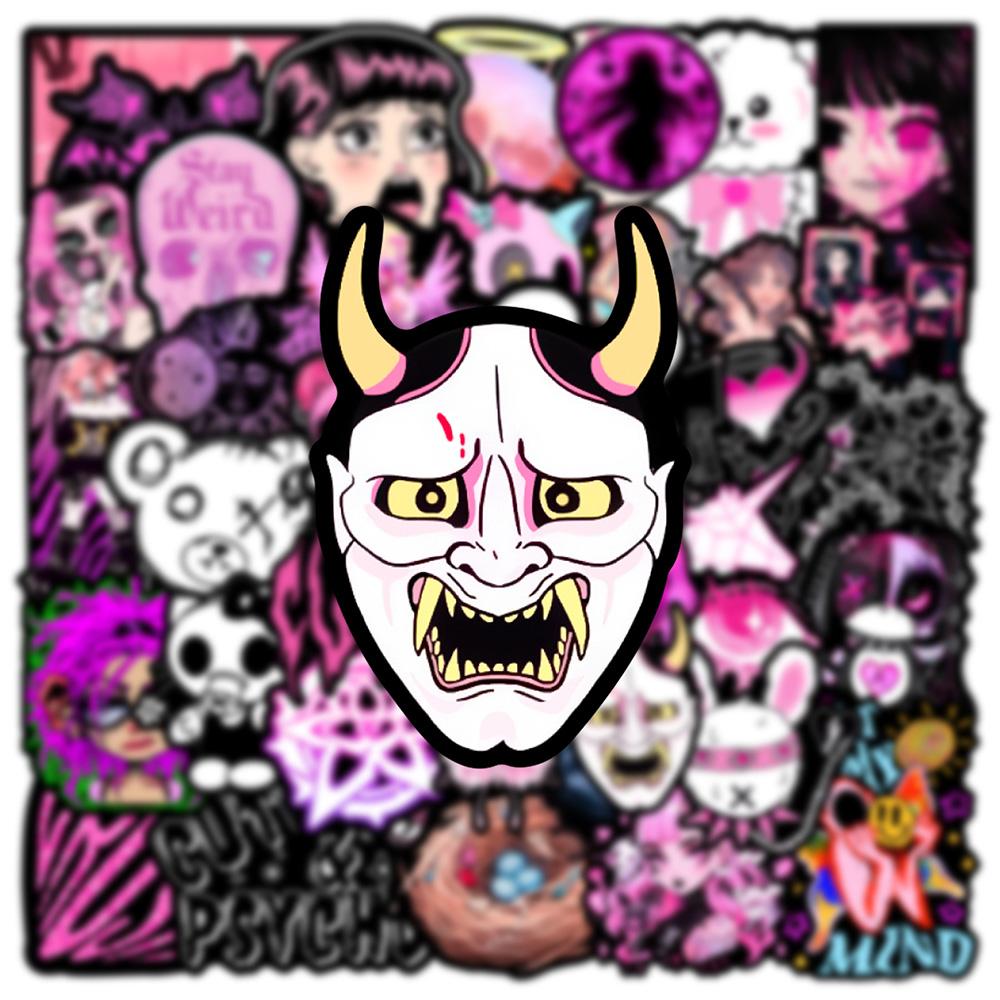10/30/50pcs Cool Cartoon Evil Magic Gothic Stickers Aesthetic Decals DIY Laptop Notebook Phone Car Fridge Decoration Sticker