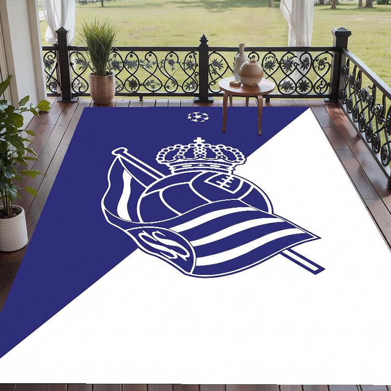 Soft Floor Carpet Real Sociedad FC Pattern Area Rug Decorative Mat For Home Room Decoration