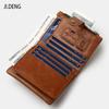 Real Leather Men's Wallet Large Capacity Head Layer Cow Pickup Bag Retro Coin Purse Multi Card Slot Short Vertical