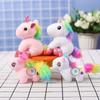 Candy Color Rainbow Unicorn Trendy Bags Street Stand Clothing Backpack Plush Toys Keychain Pendant