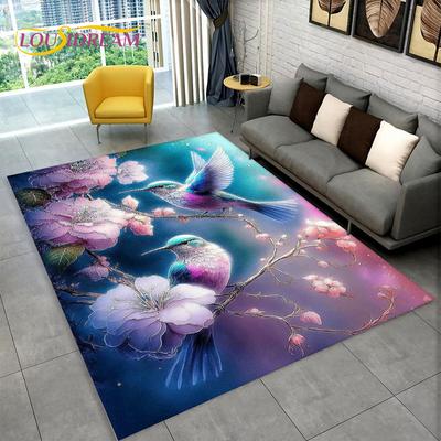 3D Wykwintny Ptak Kwiat Zwierzę Obszar Dywan, Dywan Dywan do Domu Salon Sypialnia Sofa Wycieraczka Kuchnia Dekoracja, Antypoślizgowa Mata Podłogowa