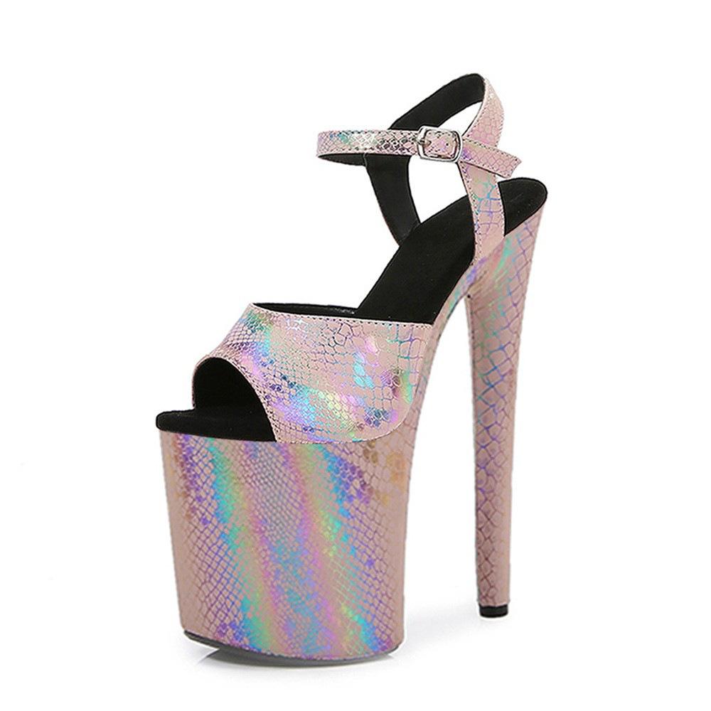 20Cm Symphony Snake Sandals Hate the sky high large size super high heel sexy shoes pink nightclub catwalk dancing shoes