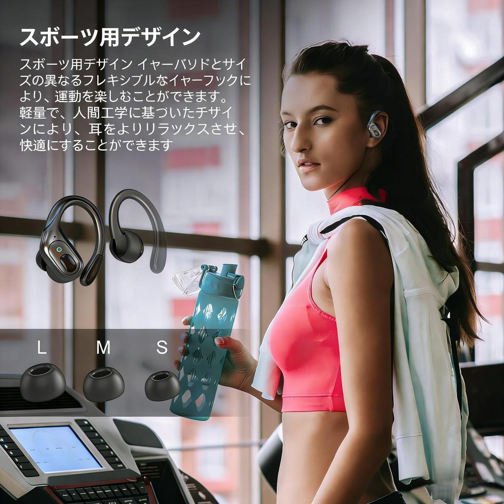 Wireless Bluetooth Sports Earphones with LED Power Indicator, 75 Hours Playtime, Noise Cancelling Headset, IPX7 Waterproof for Workouts and Running