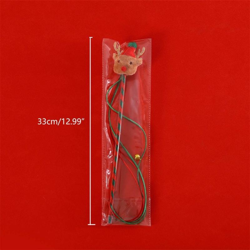 Lovely Cat Plush Toy Cat Wand Toy Fishing with Plush Reindeer for Indoor Cats Kitten Playing Teaser