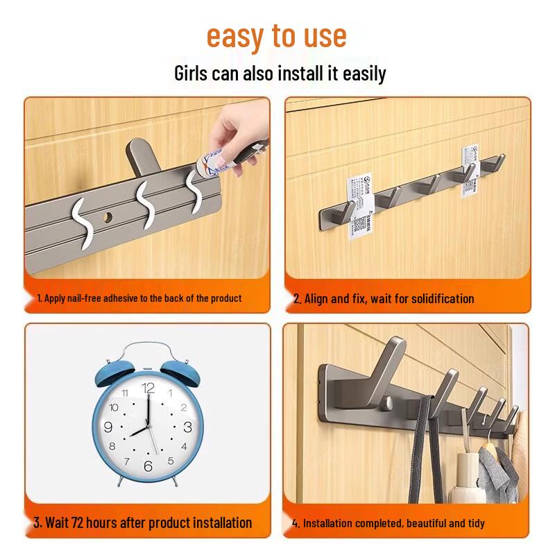 Jibaicuju Punch-Free Multi-functional Wall Hooks