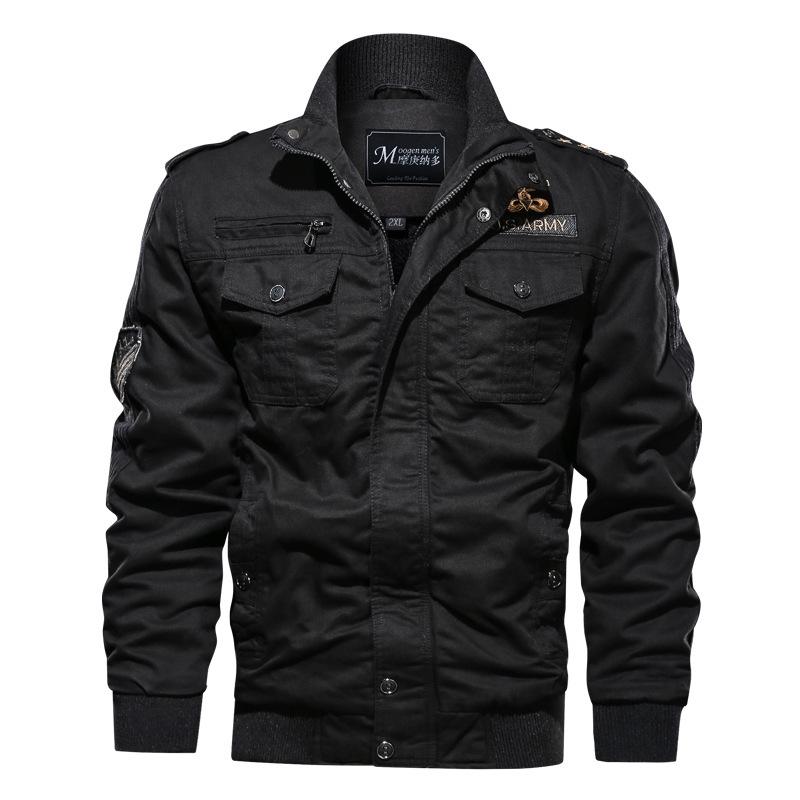 Middle-aged and Young Tooling Jacket Large Size Winter New Men's Jacket Fleece Thickened Military Uniform