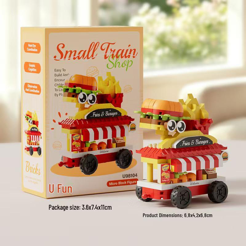 Dynamic Cityscape Building Block Toys - Coffee, Cola, and Convenience Store Models for Kids