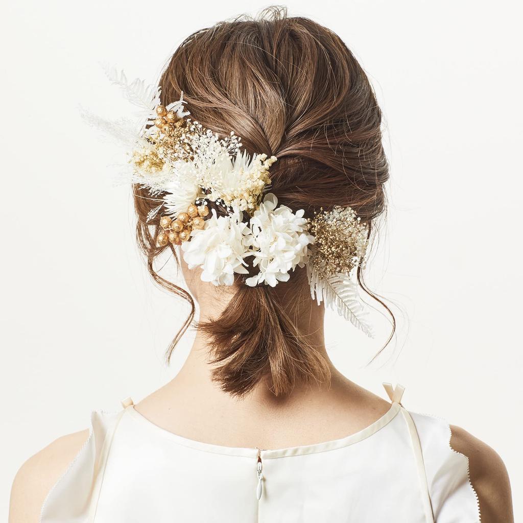 Hikka DECO Dried Flower Hair Ornament Dried Flower Hair Accessory Hairpin Wedding Ceremony Photo Shoot Festival Fireworks Festival Summer Festival