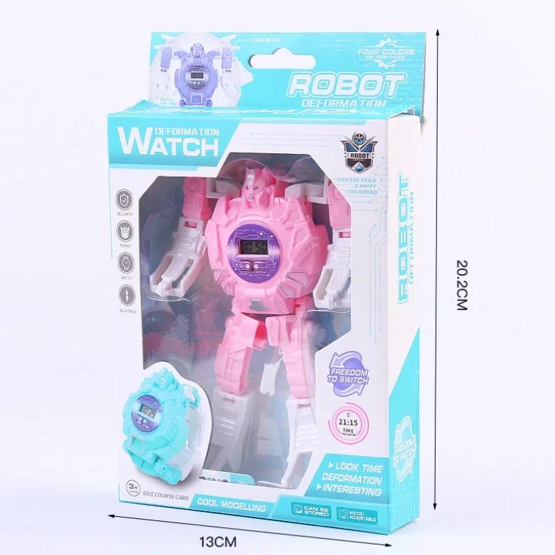 Cartoon Electronic Deformation Children Watch Children Creative Manual Transformation Robot Toys Perfect for Children's Birthday