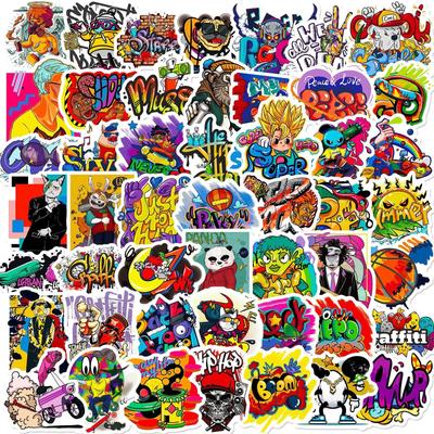 50 Pieces of Cool Graffiti Stickers New Hip-hop Psychedelic Stickers Laptop Phone Case Bicycle Decoration Stickers