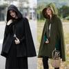 Casual Hooded Cape Coat, Fashion Loose Solid Winter Cloak Outerwear Zszjbv53