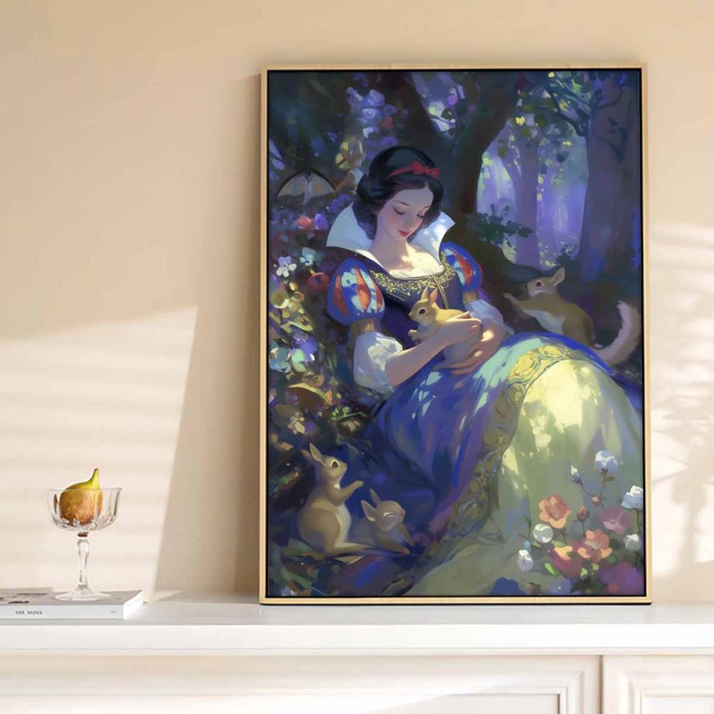 5D Diy Diamond Painting Snow White and The Little White Rabbit Full Drill Rhinestones Mosaic Embroidery Handmade Products Home Decor Gift