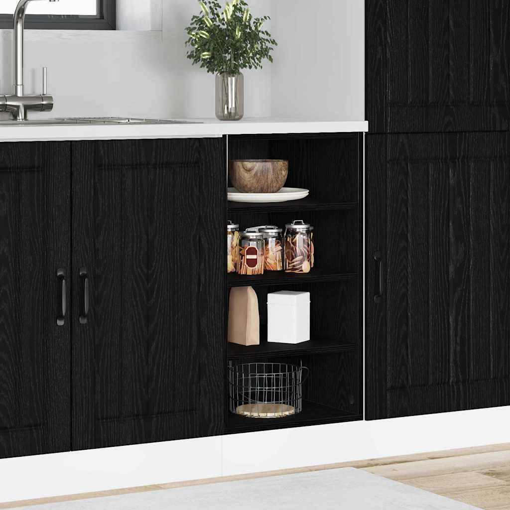 Kitchen Base Cabinet Black Oak Look 40 x 44.5 x 81.5 cm