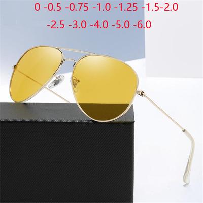 Night Vision Lens Cat Eye Myopia Sunglasses Men Women Driving Pilot Prescription Sunglasses Diopter 0 -0.5 -0.75 To -6