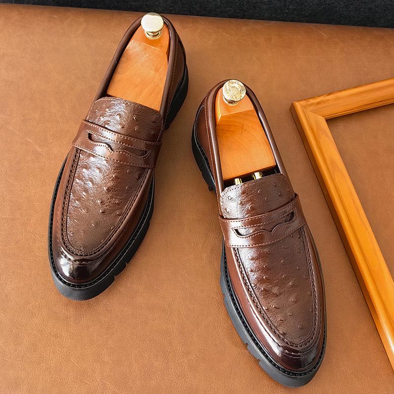 

Large size new loafers fashionable men s foot leather shoes trendy gentleman style casual leather shoes 46