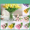 Exquisite No Color Fading Artificial Tulip Flowers For Cafe And Bookstore Decorations