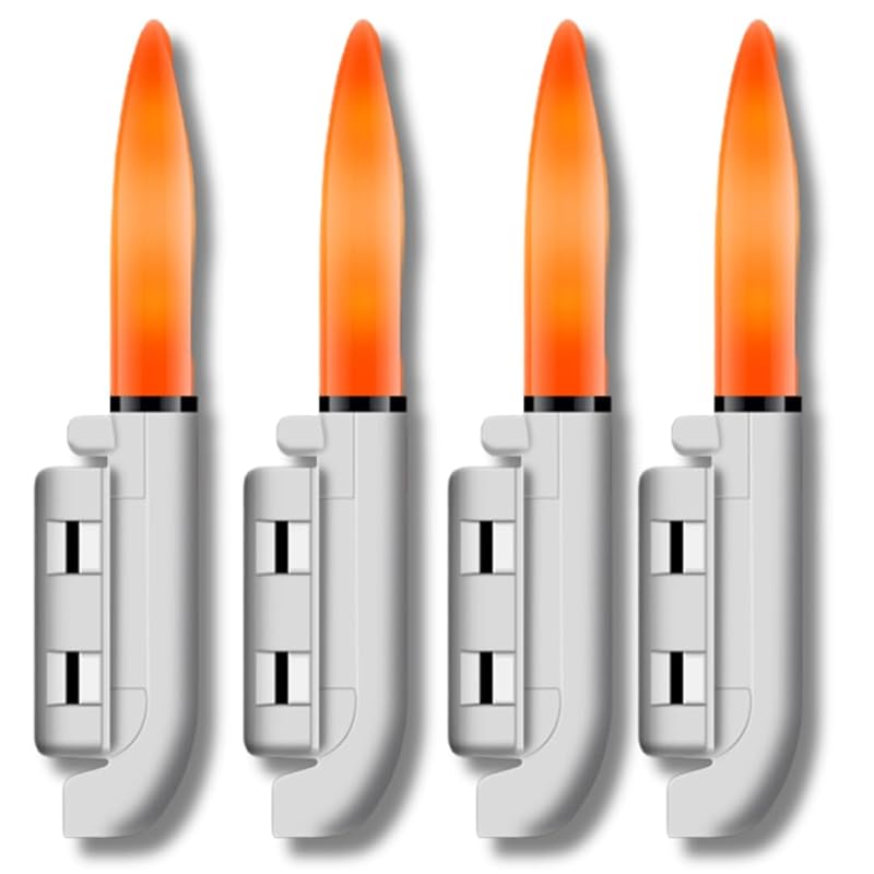 

[YOMO HOUSE] Rod tip light set of 4 Tip sensor light tip light kemi firefly night fishing fishing gear CR425 Comes with 1 battery (orange, one size)