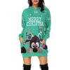 Damen-Sweatshirt mit weihnachtlichem Aufdruck, mittellang, mit Tasche und Kapuze, langärmlig