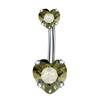 Crystal Silver Navel Piercing Heart Shape Body Jewelry Popular Belly Piercing  for Party Decoration