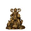 Brass God of Zhao Gongming Riding Tiger Statue Home Decoration Household Worship Wealth Attraction O