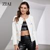 ziai New Spring Autumn Women Short Faux Leather Jacket Casual PU Coat Loose Motorcycle Jackets Fashion Streetwear Oversized Korean Coat YDP-21597