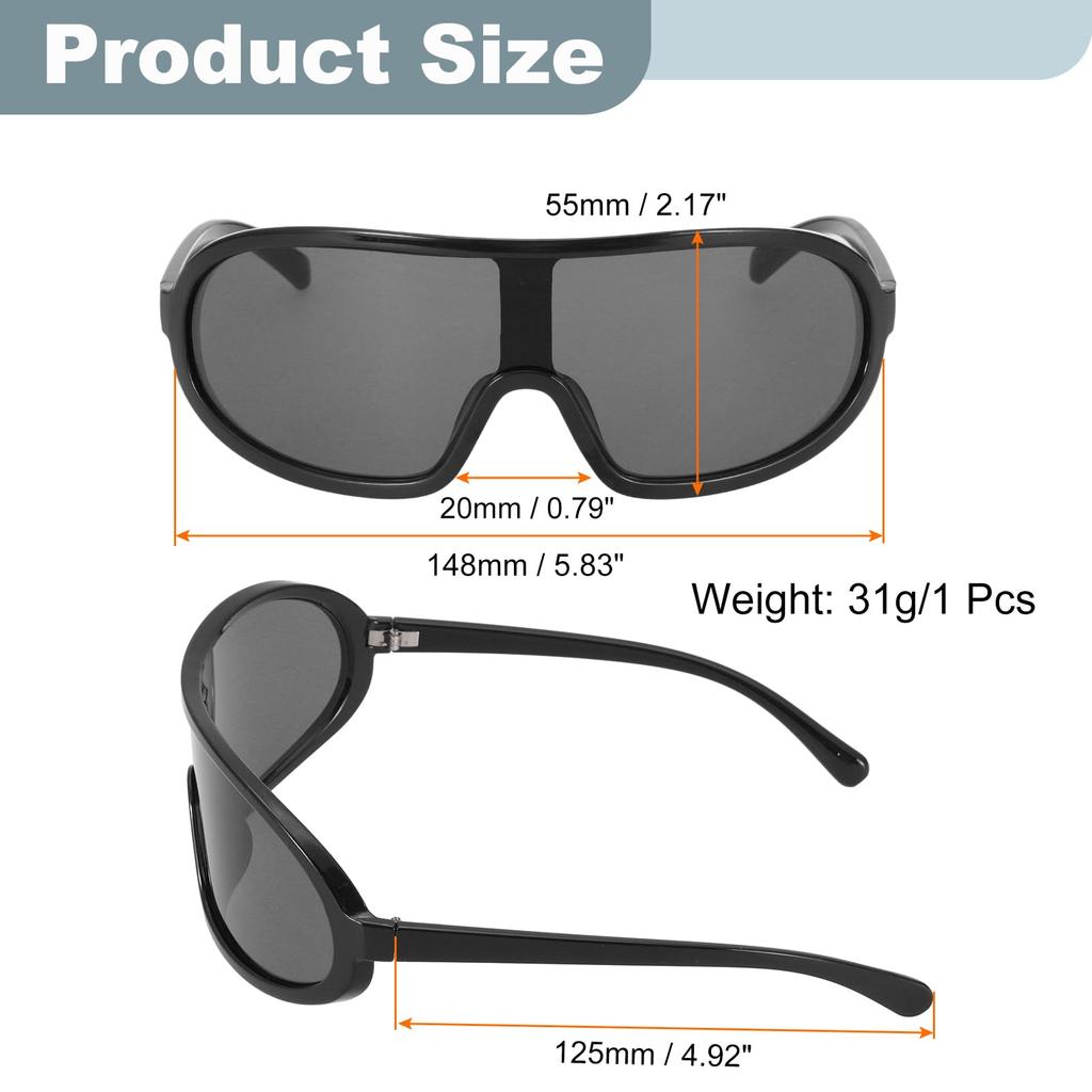 Sports Sunglasses for Polarized for Black Gray Lenses [uxcell] Men, Lenses, Cycling, Hiking, Fishing, Running, Frame,