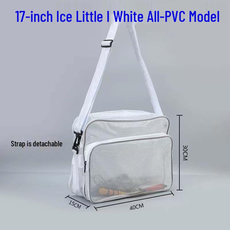 Transparent Anti-Static PVC Tool Bag - Dust-Free Cleanroom Crossbody/Shoulder Bag with Grid Storage