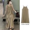 Summer Neck Sling Dress Women's 2026 New Loose and Gentle Temperament Atmosphere French Super Long Skirt