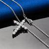 925 sterling silver 16-30 inch exquisite cross zircon pendant necklace for women's fashion wedding accessories, jewelry gifts